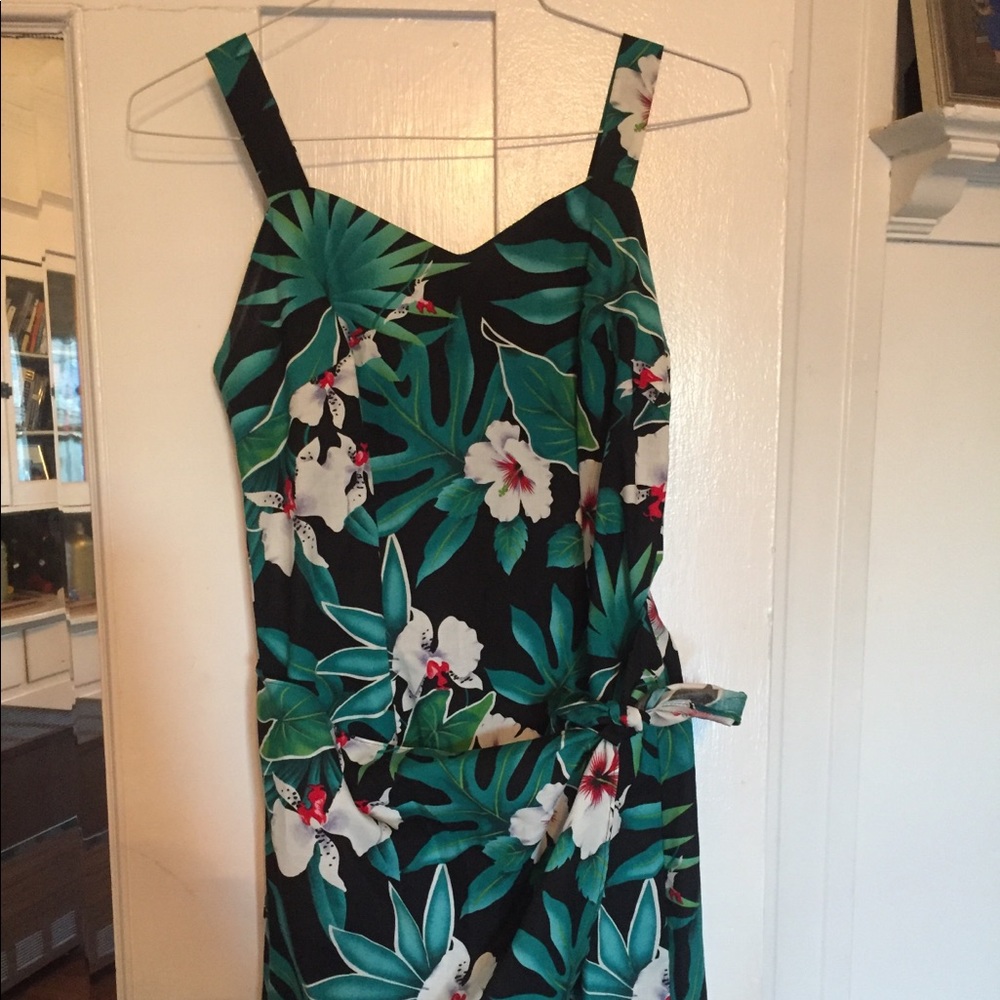 Royal Creations Teal Flower Print Sarong Dress